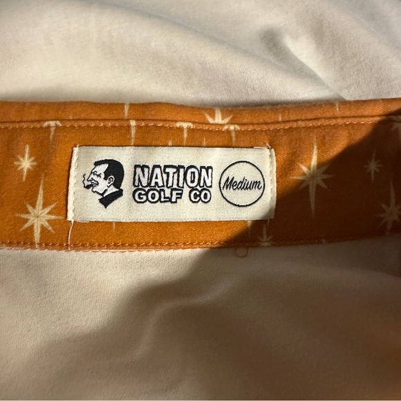 Nation Golf Co Men's Crean Orange Polo Shirt Size Medium - Picture 2 of 5